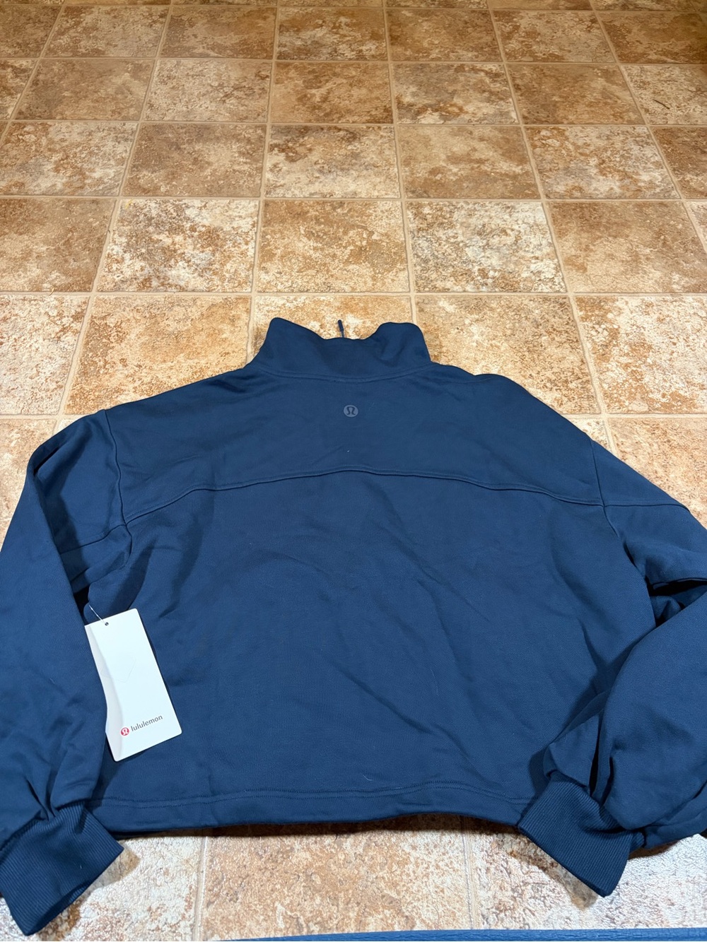NWT Lululemon Cotton Terry Tennis Half Zip (True Navy) Size XL - Picture 9 of 10